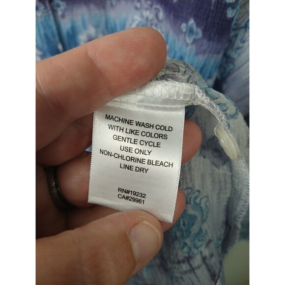 Alfred Dunner Woman 20W Semi Sheer Shirt Collared Ruffle Sleeve Cottage... - Picture 7 of 10